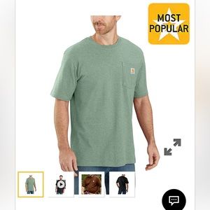 Men’s Loosefit Heavyweight Short-Sleeve Pocket Shirt - Jade Heather Color